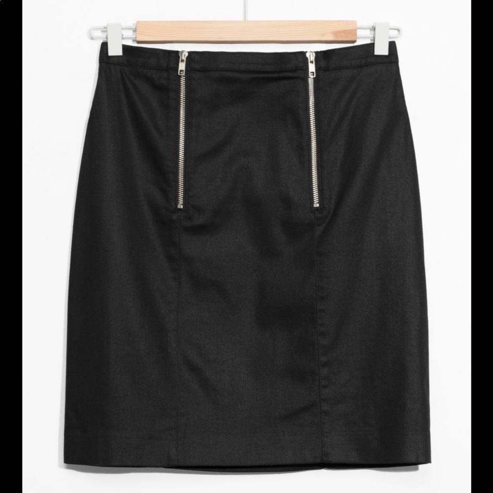 & Other Stories black pencil skirt w/ zippers